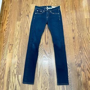 Rag & Bone Nina High Rise Skinny Jeans. Size 24. Clean Indigo Wash.